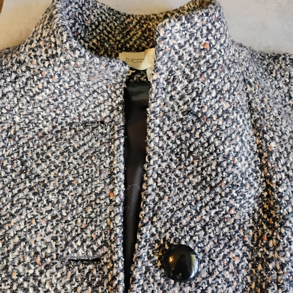 Vintage Bert Newman Tweed Coat Womens 6 Black Tan Dark Academia Preppy Classic - Picture 9 of 16